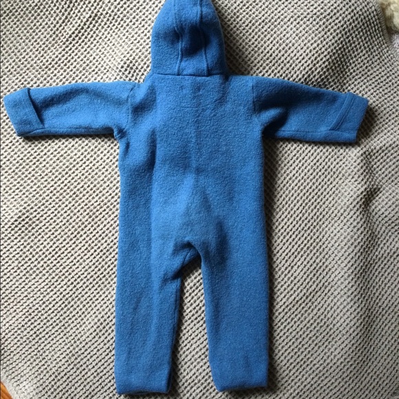 SOLD - 6/12M Disana Boiled Wool Blue Coverall - Picture 3 of 6